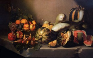"Sill Life with Fruit on a Stone Ledge" - Michelangelo Merisi da Caravaggio (1571-1610) 