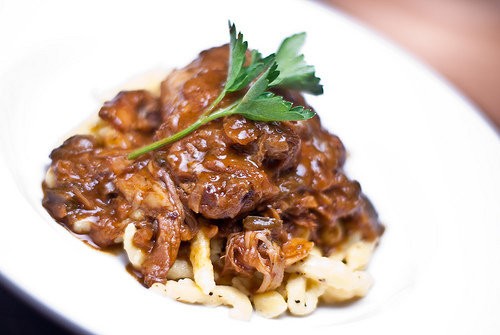 Authentic Hungarian Chicken Paprikas with Nokedli